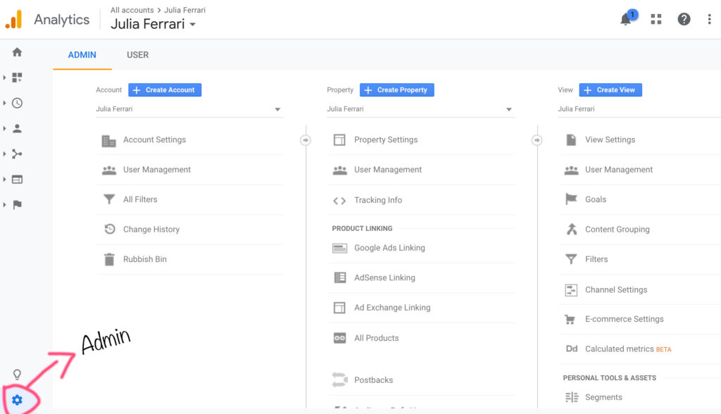 Google Analytics Create an account