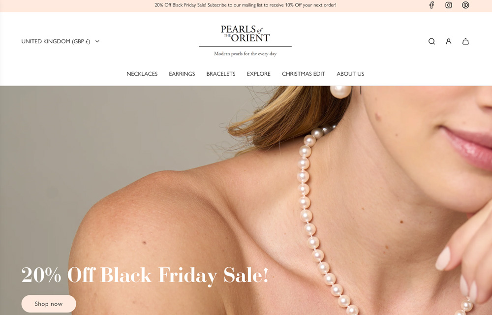 Pearls of the Orient Online website